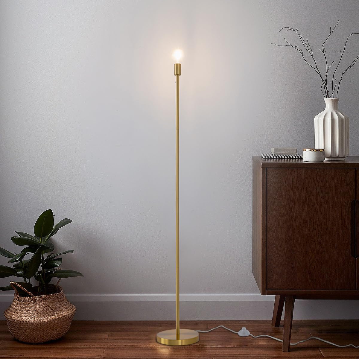 Amazon.co.jp : フロアライト 北欧 真鍮 LED E26 1灯 おしゃれ 頑丈